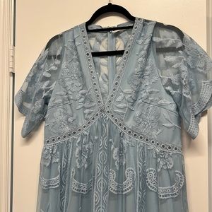 COPY - Pink Blush Lace Maternity Dress